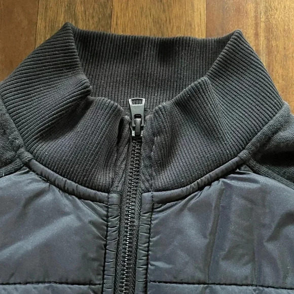 Vince quilted mixed media zip up jacket black - Picture 5 of 11